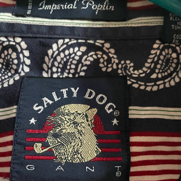 Gant Salty Dog Button Front Short Sleeve Patriotic Shirt, Red White Blue, 3X - Picture 3 of 6